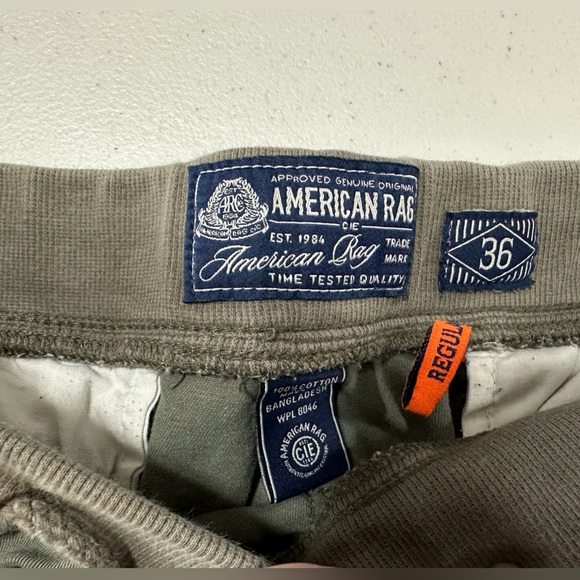 Mens American Rag Drawstring Olive Green Cargo Short w/ Flex Waist Size 36 - Picture 3 of 3